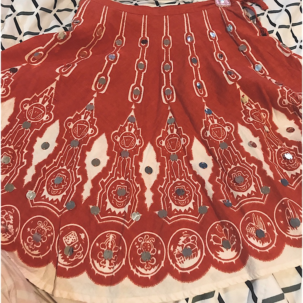 Kimaya Shades Of Orange Mini Skirt Made in India Size S very beautiful 🍁🍂